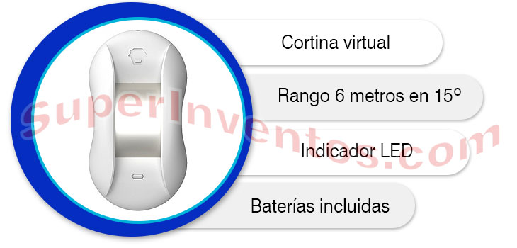 Detector de movimiento en cortina alarmas Chuango PIR-800