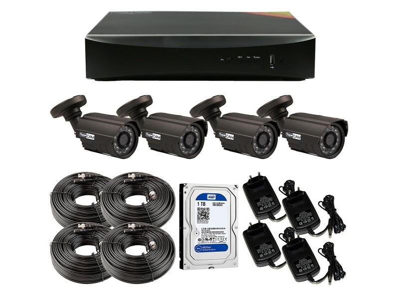 Kit 4 cámaras de vigilancia para ver desde el móvil con NVR AJAX