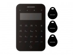 teclado inalambrico para alarma hikvision axpro color negro con lector de tags DS-PK1-LT-WE(BLACK)