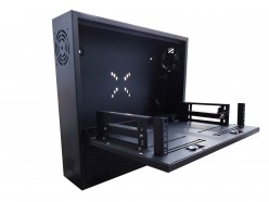 caja de seguridad para videograbador y monitor con soporte ajustable y ventilador de refrigeración SAM-4926