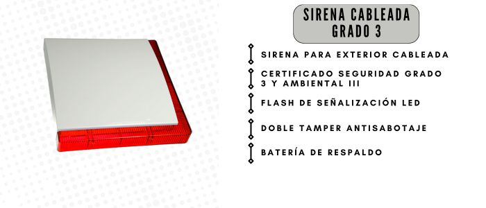 Sirena cableada vega-plus-r caracteristicas