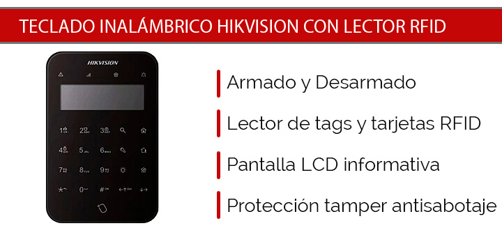 Teclado inalámbrico con zona de lectura sin contacto para AX Pro