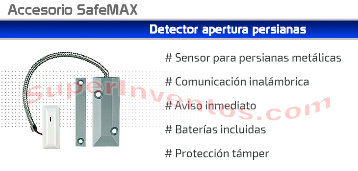 Detector para persianas metálicas inalámbrico SafeMax