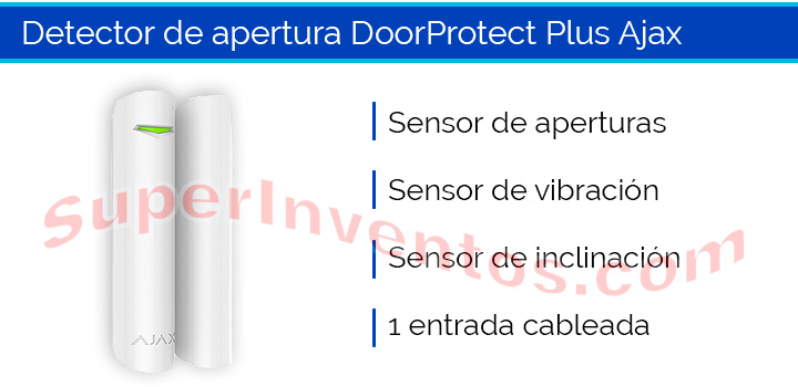 Ajax DoorProtect Plus es un sensor combinado de apertura, vibración e inclinación
