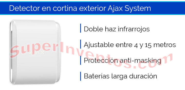 Detector en cortina para exterior Ajax DualCurtain Outdoor