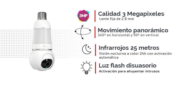 Cámara IP Wifi 2K 4 megapixeles con movimiento motorizado y seguimiento de humanos