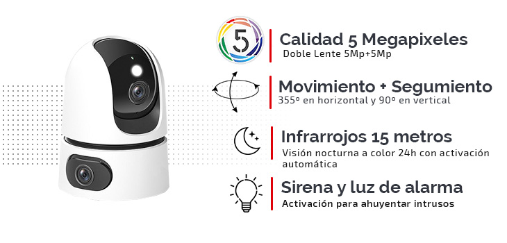 Cámara con IP Wifi 3K movimiento para interior