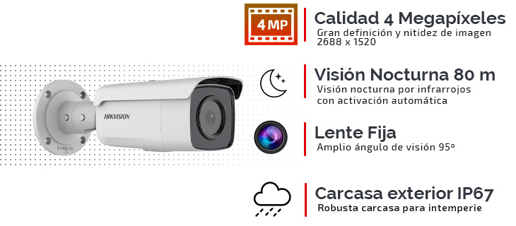 camara vigilancia ip visión nocturna 80 metros